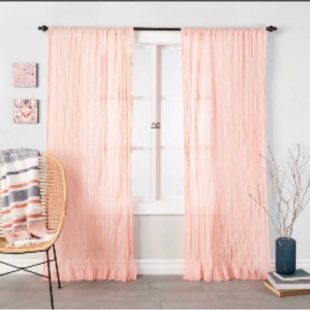 Target Opalhouse Crushed Window Curtain Two Panels Cool Melon 84x42